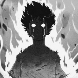 a black and white drawing of a person with lightning bolts coming out of his eyes