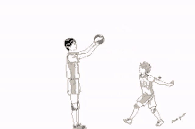 a drawing of two volleyball players with one wearing the number 20