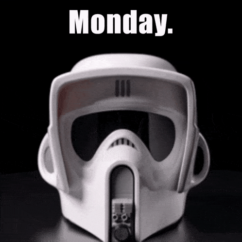 a helmet with the word monday written above it