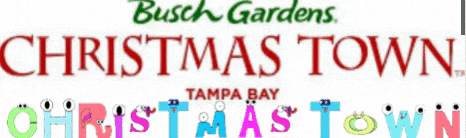 a logo for busch gardens christmas town