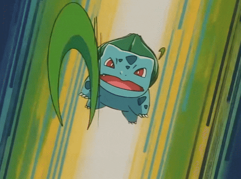 a cartoon character is flying through the air with a leaf in its mouth