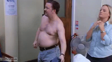 David Brent GIF - The Office Ricky Gervais Naked GIFs