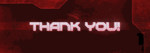 a red background with the words thank you written on it
