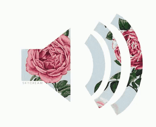 a speaker with a floral pattern on it is shown on a white background .