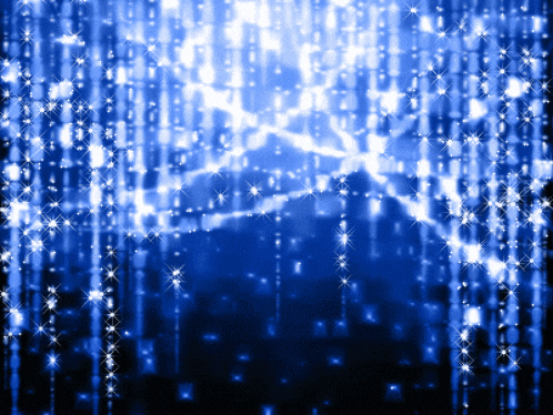 a blue and black background with a lot of lights