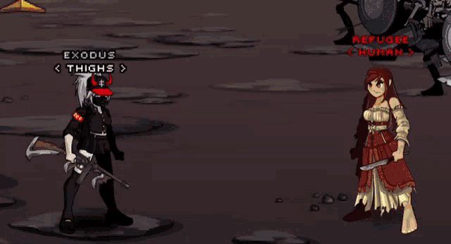 a cartoon character named exodus is holding a gun in a game
