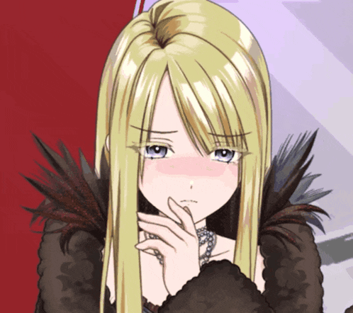 a girl with long blonde hair and blue eyes is wearing a black dress