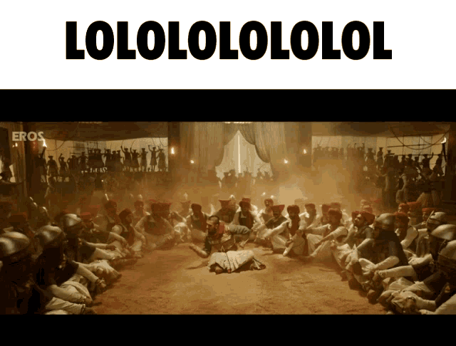 a group of people are gathered in a room with the words " lolololololol " on the top