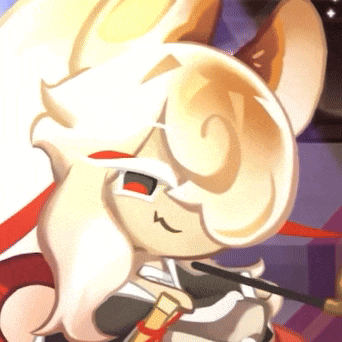 a cartoon character with white hair and red eyes