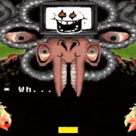 a cartoon drawing of a monster with a tv on its head and the words wh on the bottom