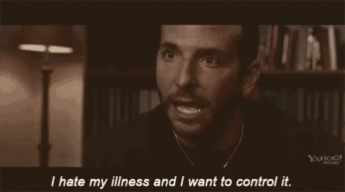 a man is talking about his illness and wanting to control it