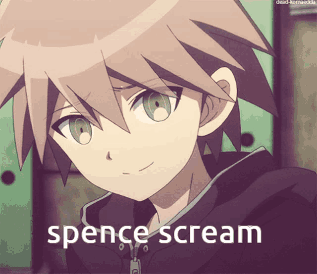 a picture of a boy with the words spence scream on the bottom