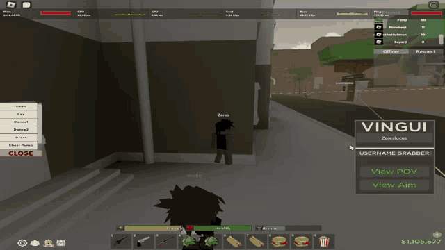 a screenshot of a video game shows a character named vingui