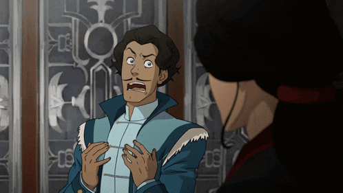 a man with a mustache is making a funny face