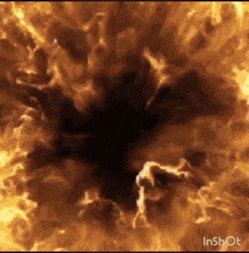 an inshot video of a fire explosion