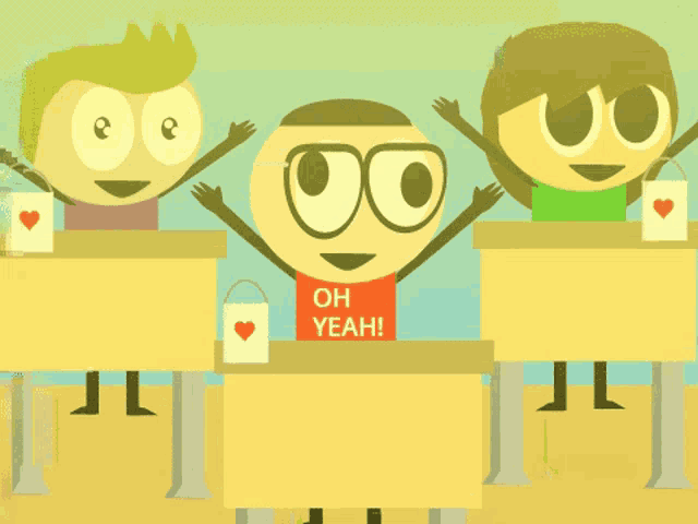 a cartoon character is wearing a shirt that says " oh yeah "