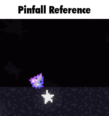 a screenshot of pinfall reference with a purple star in the middle