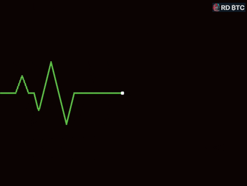 a graph of a heartbeat with a coin with the letter b on it
