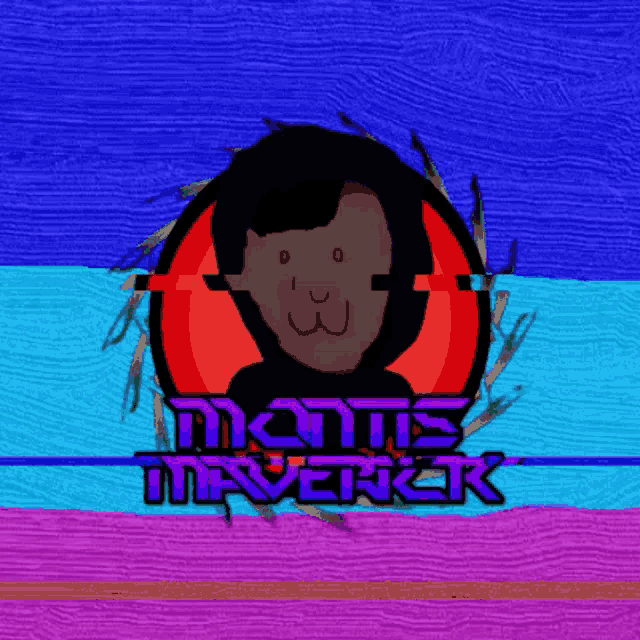 a logo for matts maverick with a cartoon character