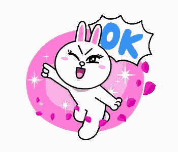 a cartoon bunny with a speech bubble that says ok .
