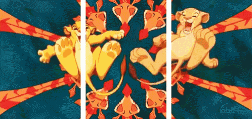 a lion king poster with a kaleidoscope effect