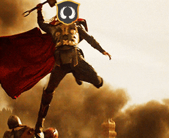 a knight with a shield and a shield with the letter o on it