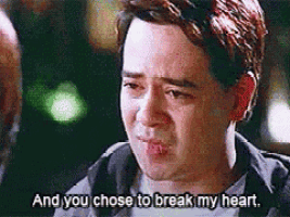 a man is crying and saying `` and you chose to break my heart ''