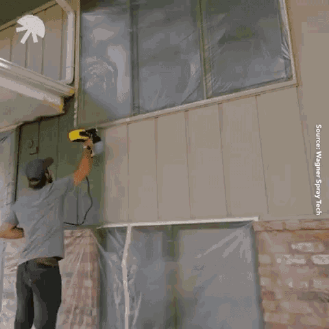 Man Painting Roller Brush GIF - Man Painting Roller Brush Wall Painting GIFs
