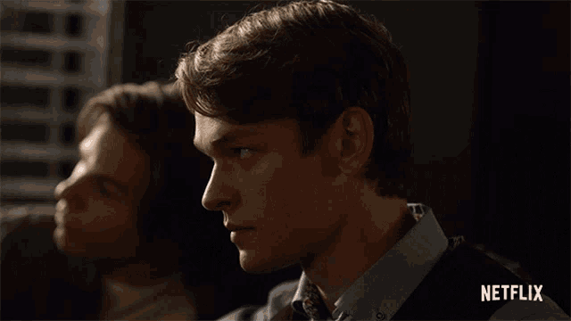 a netflix ad shows a man looking at something