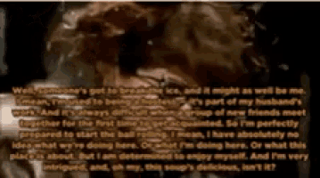a close up of a person 's face with the words well someone 's got to break the ice and it may as well be me