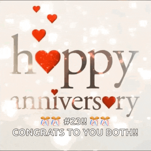 a happy anniversary # 23 congrats to you both greeting card
