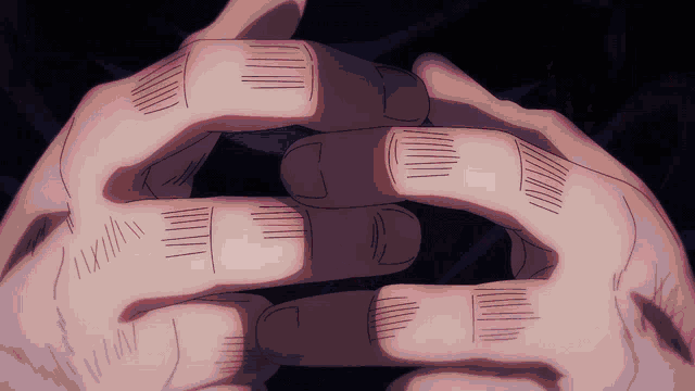 a close up of a person 's hands with lines on the fingers