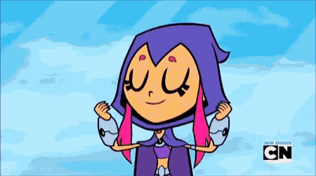 a cartoon character with the word cn on the bottom of the screen
