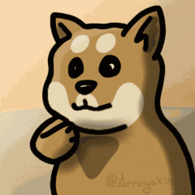 a drawing of a dog with the name arroyo written on the bottom right