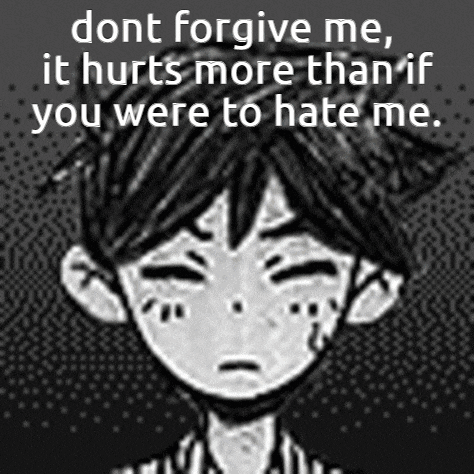 a black and white drawing of a boy with the words dont forgive me , it hurts more than if you were to hate me