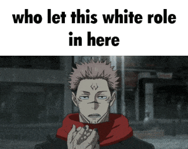 a picture of a man with the words who let this white role in here on the bottom