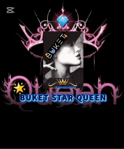 a logo for buket star queen shows a skull with a crown and a diamond