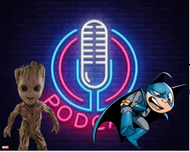 a microphone with the word podcast written on it