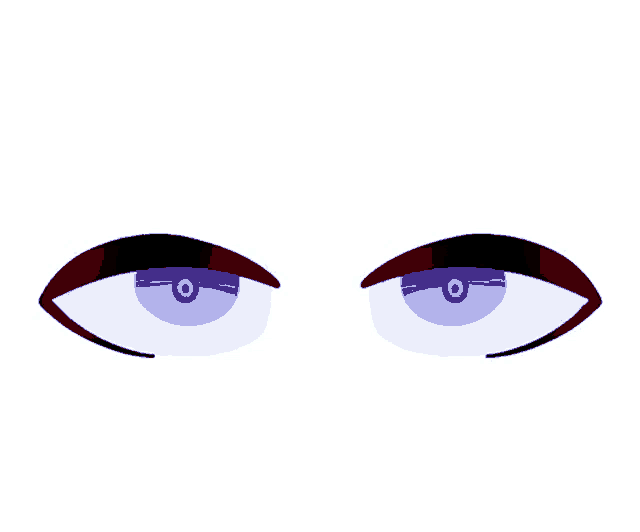 a close up of a pair of eyes with a blue pupil on a white background