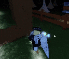 a person in a video game is standing in front of ice formations .