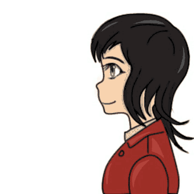 a cartoon drawing of a girl blowing hearts with the word nttq above her