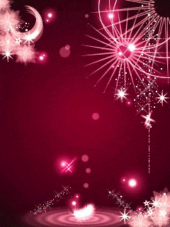 a red background with a lot of lights and stars
