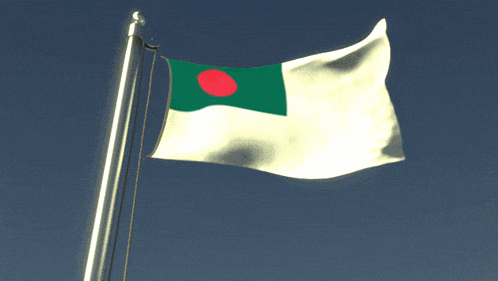 a white flag with a red circle in the middle is waving in the wind