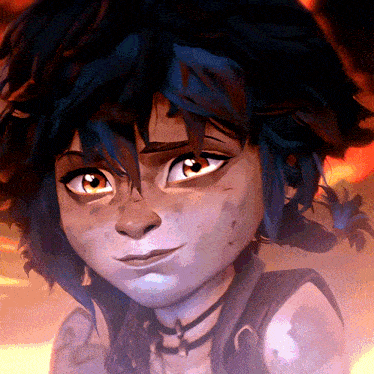a close up of a cartoon character 's face with a red background
