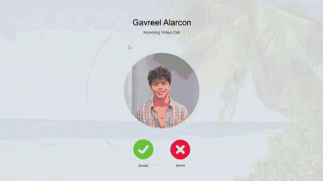 a screen shows a video call with gavreel alarcon on it