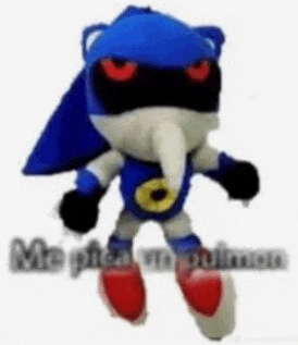 a stuffed animal of sonic the hedgehog with an elephant trunk .