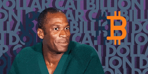 a man in a green shirt stands in front of a purple background that says billion dollar