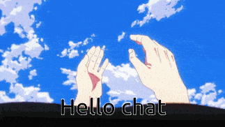 two hands reaching out towards the sky with the words hello chat written below them