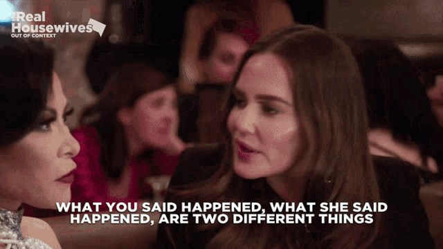 a real housewives advertisement with two women talking