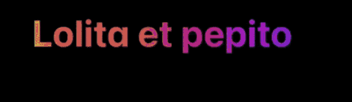 a black background with the words lolita et pepito written in different colors